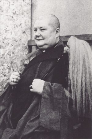 Rev. Master Jiyu-Kennett in the Meditation Hall at Shasta Abbey