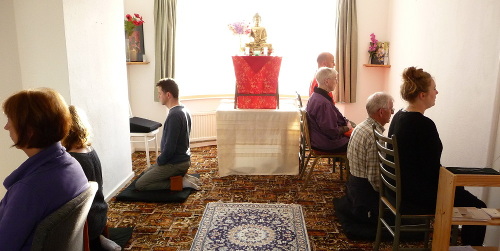 Meditation at Turning Wheel Buddhist Temple, Leicester