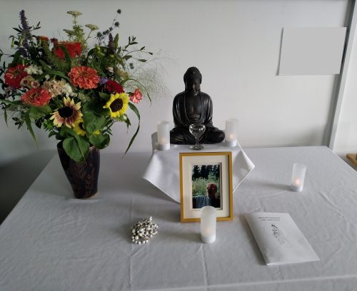 The altar at John's memorial ceremony