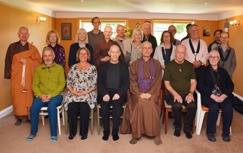 Group photo with Rev. Master Daishin in the Meditation Hall